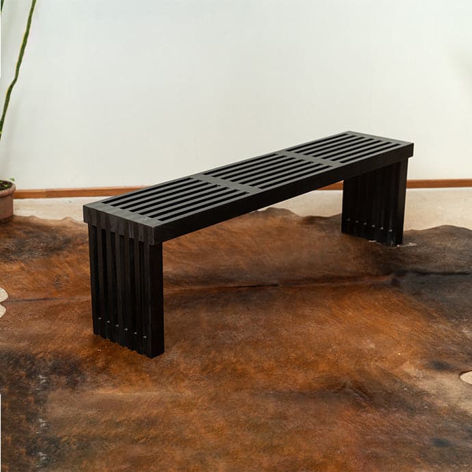 Banca Capri Negra, Madera maciza, ancho 120 cm