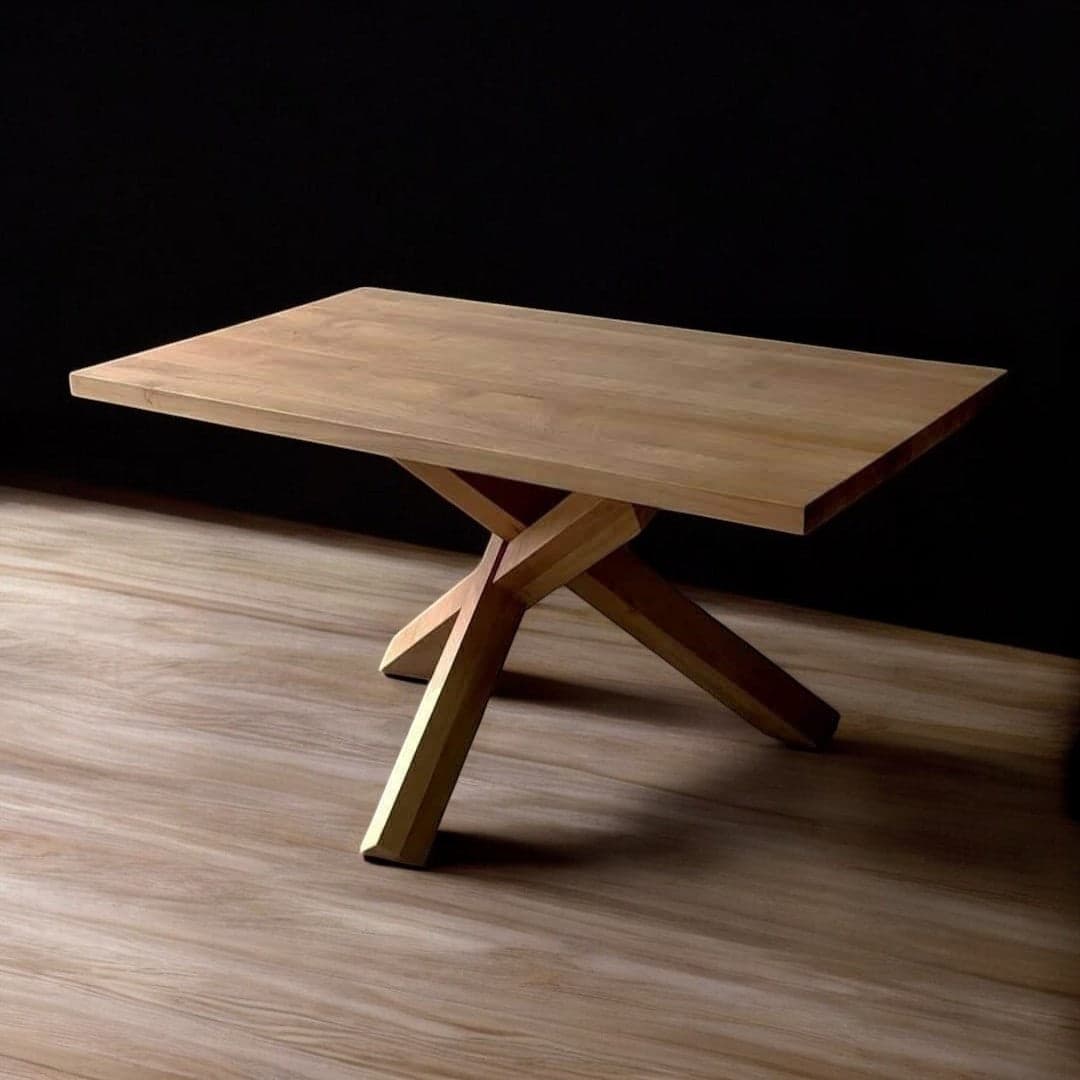 Mesa de comedor Tripode, Madera maciza, ancho 220 cm
