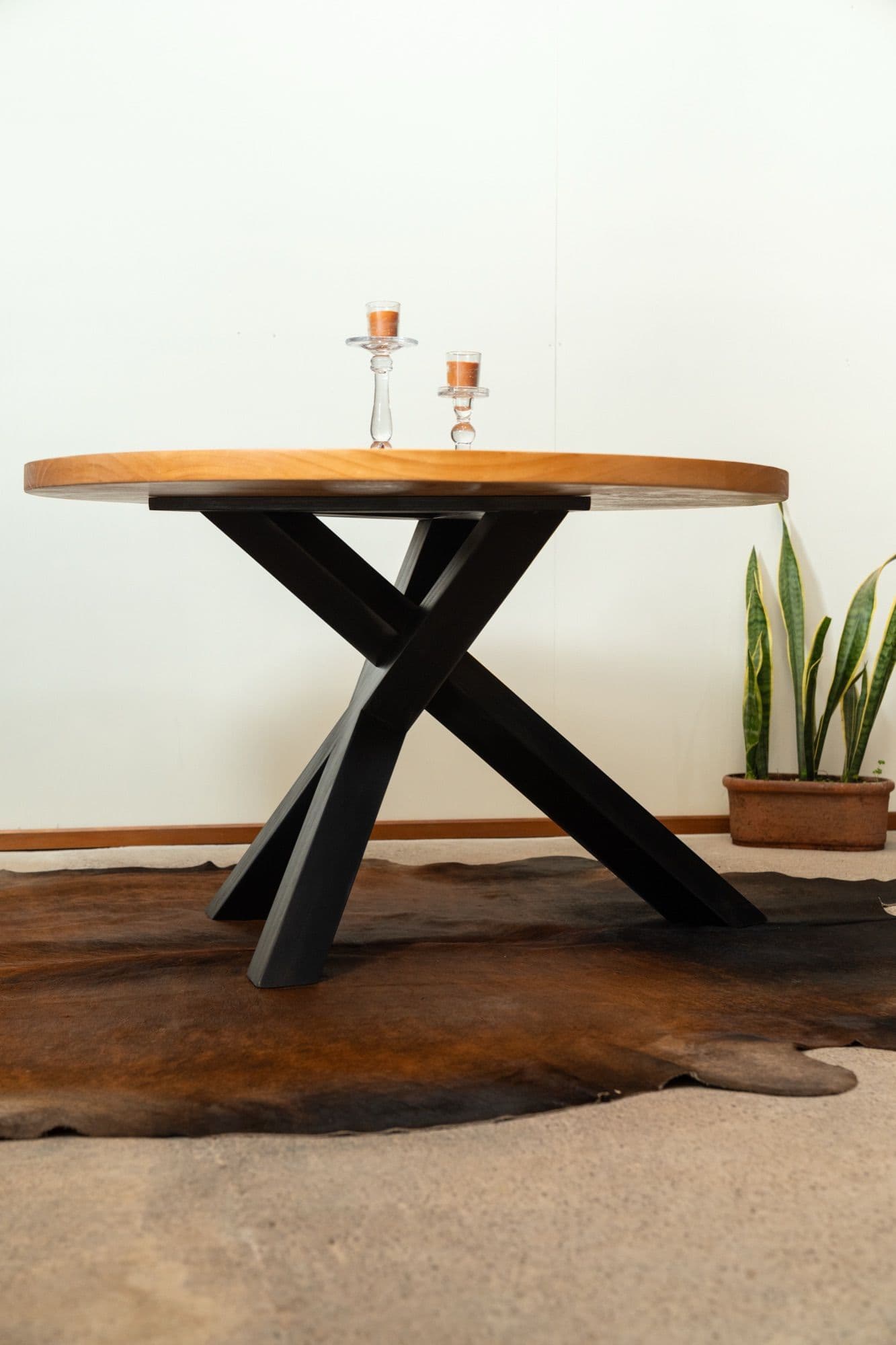 Mesa ratona trípode, Madera maciza, ancho 100 cm, foto 3 de 3